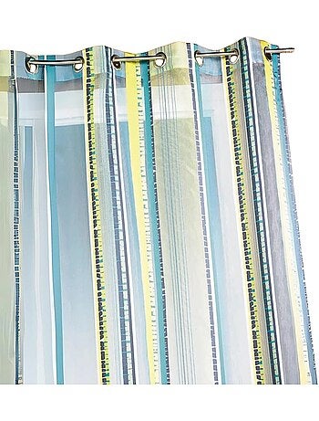 Tenda trasparente in organza jacquard a righe verticali