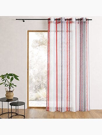 Tenda trasparente in organza jacquard a righe verticali