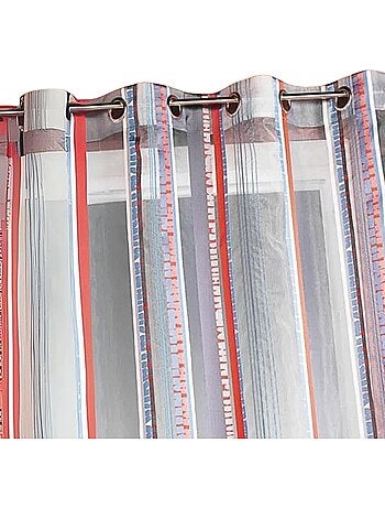 Tenda trasparente in organza jacquard a righe verticali