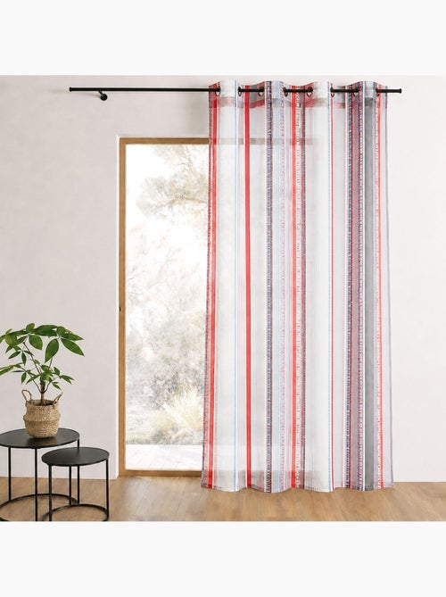 Tenda trasparente in organza jacquard a righe verticali - Kiabi Tenda trasparente in organza jacquard a righe verticali - Kiabi