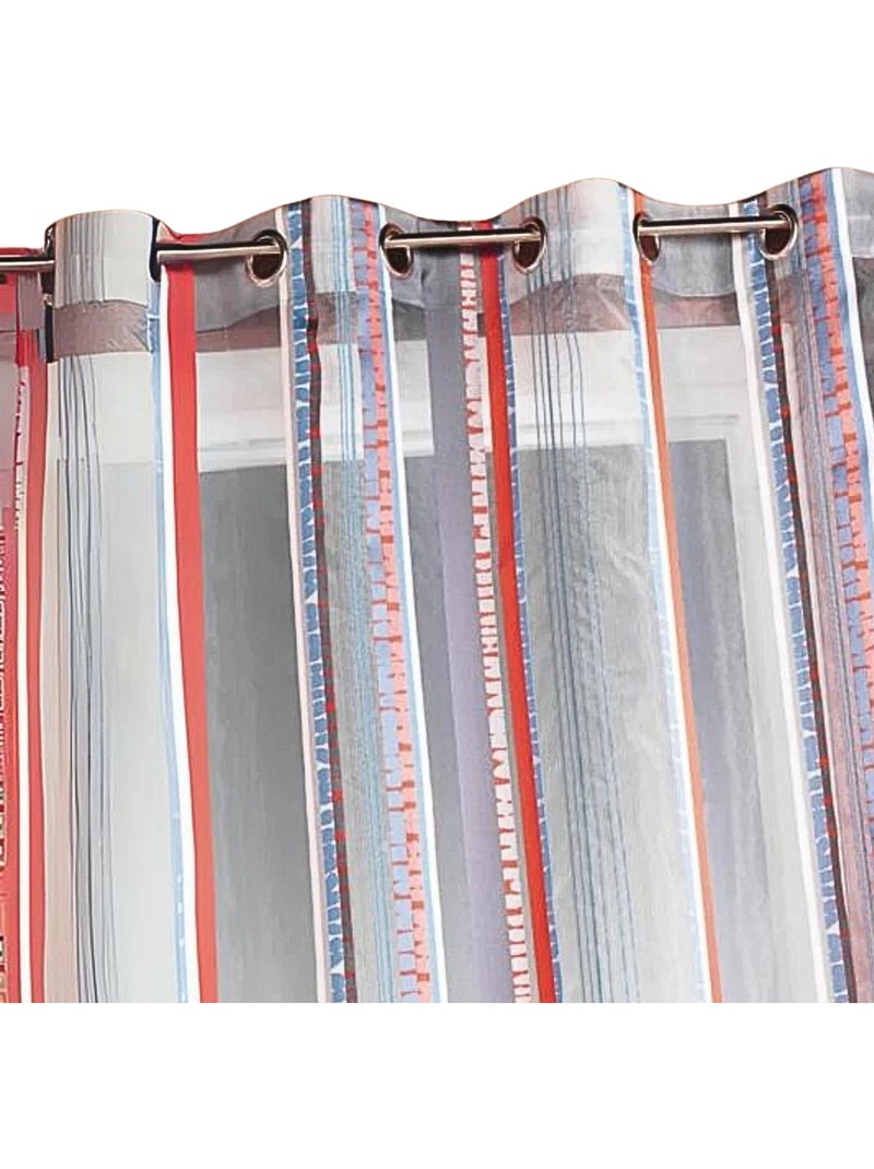 Tenda trasparente in organza jacquard a righe verticali Grigio chiaro - Kiabi