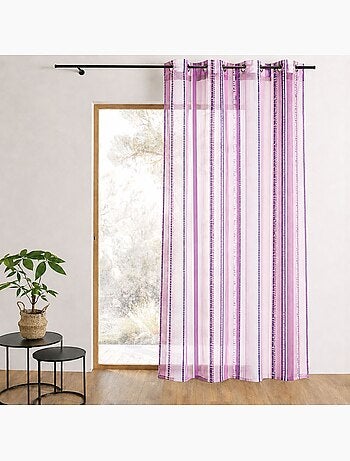 Tenda trasparente in organza jacquard a righe verticali