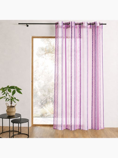 Tenda trasparente in organza jacquard a righe verticali - Kiabi Tenda trasparente in organza jacquard a righe verticali - Kiabi