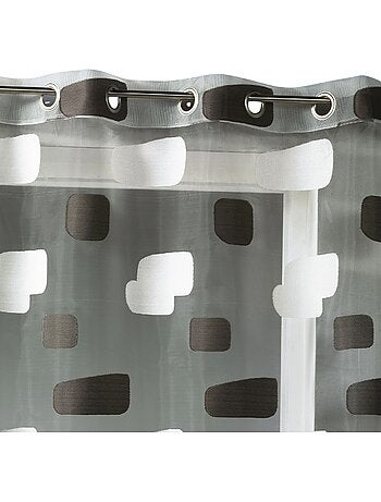 Tenda trasparente in organza jacquard con motivo a mattoni