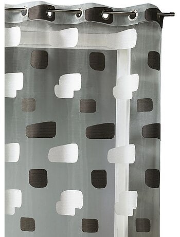 Tenda trasparente in organza jacquard con motivo a mattoni