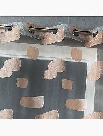 Tenda trasparente in organza jacquard con motivo a mattoni