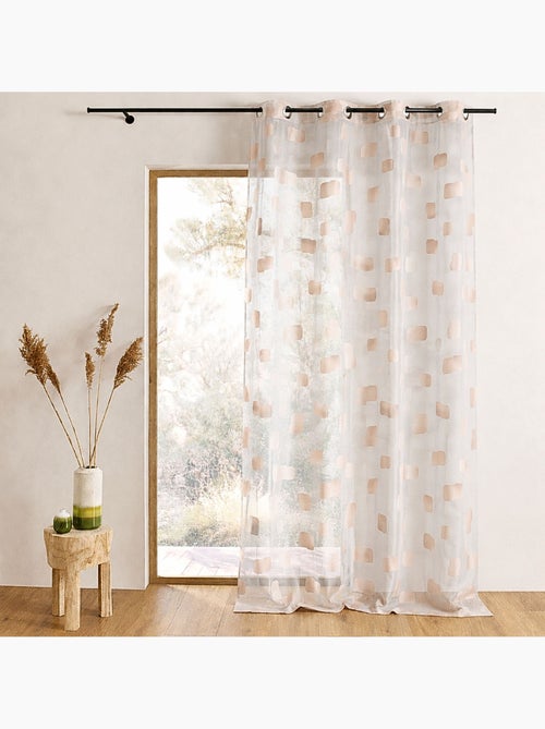 Tenda trasparente in organza jacquard con motivo a mattoni - Kiabi Tenda trasparente in organza jacquard con motivo a mattoni - Kiabi