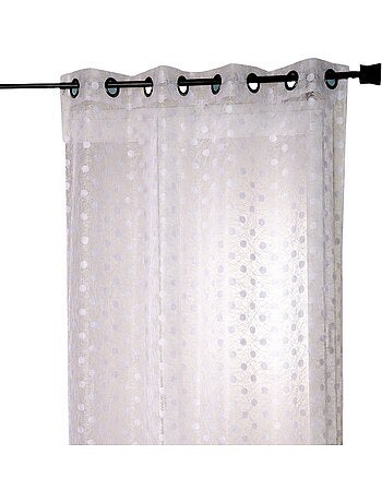Tenda trasparente in organza jacquard ricamata a pois