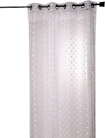 Tenda trasparente in organza jacquard ricamata a pois