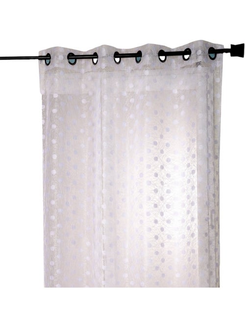 Tenda trasparente in organza jacquard ricamata a pois - Kiabi