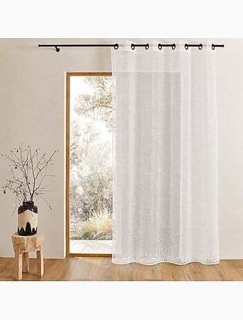 Tenda trasparente in organza traforata con ricami a motivi decorativi