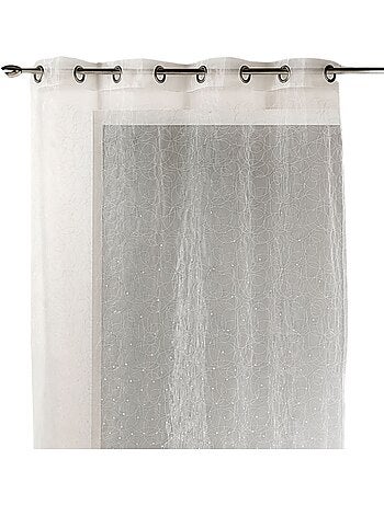 Tenda trasparente in organza traforata con ricami a motivi decorativi