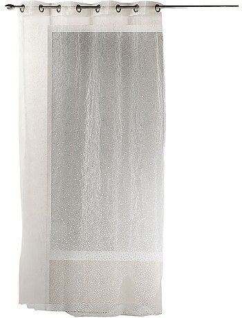Tenda trasparente in organza traforata con ricami a motivi decorativi