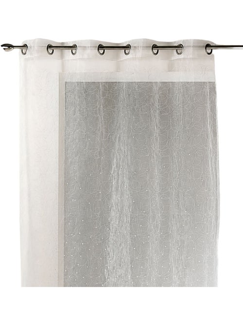 Tenda trasparente in organza traforata con ricami a motivi decorativi - Kiabi Tenda trasparente in organza traforata con ricami a motivi decorativi - Kiabi