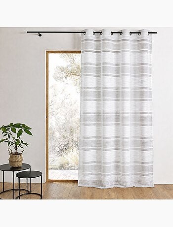 Tenda trasparente jacquard a righe orizzontali
