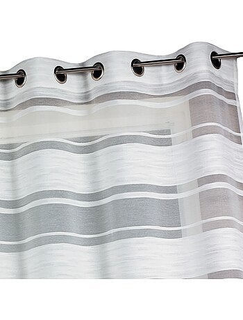 Tenda trasparente jacquard a righe orizzontali