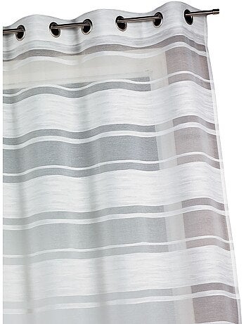 Tenda trasparente jacquard a righe orizzontali