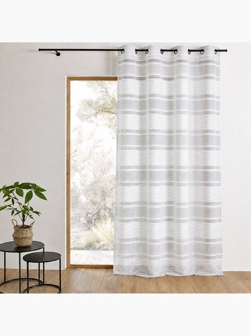 Tenda trasparente jacquard a righe orizzontali - Kiabi