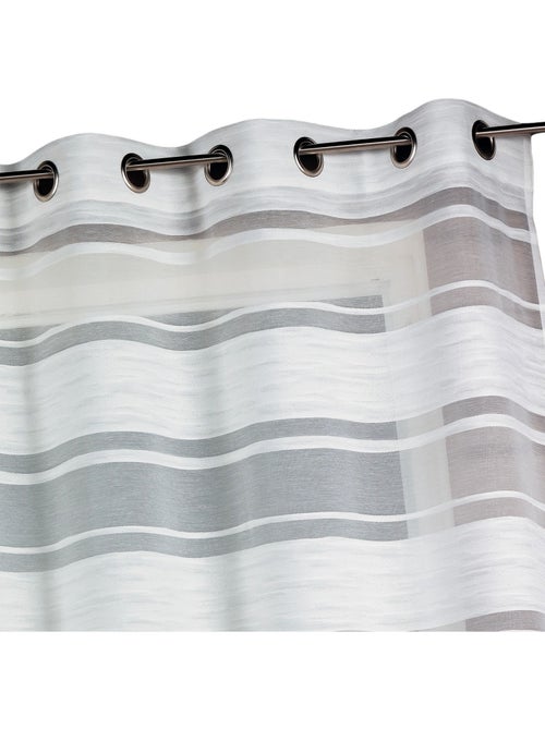 Tenda trasparente jacquard a righe orizzontali - Kiabi