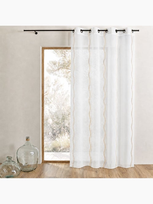 Tenda trasparente jacquard a righe verticali ondulate - Kiabi
