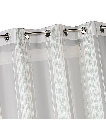 Tenda trasparente jacquard a sottili righe verticali