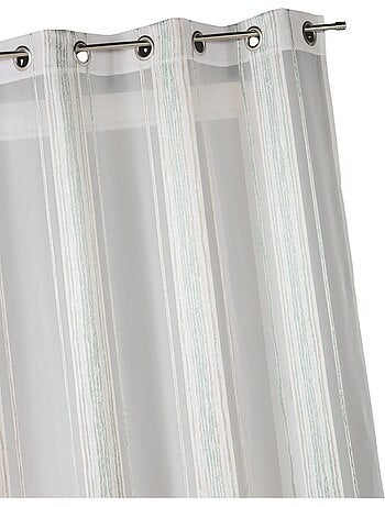 Tenda trasparente jacquard a sottili righe verticali