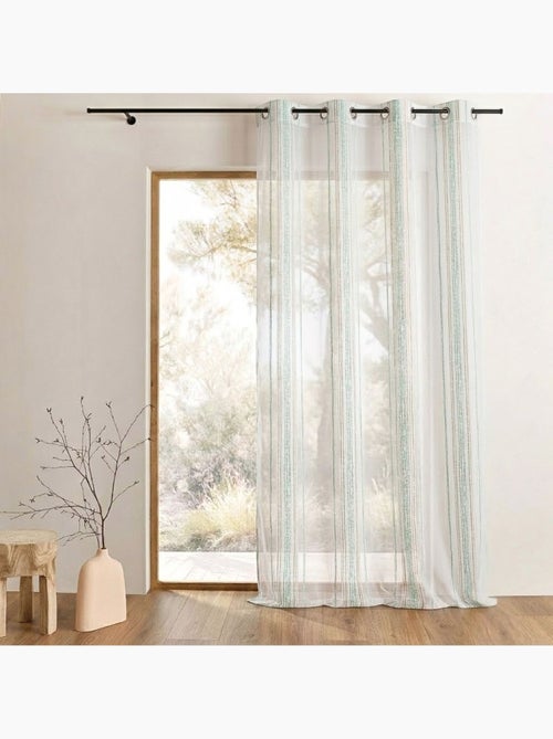 Tenda trasparente jacquard a sottili righe verticali - Kiabi