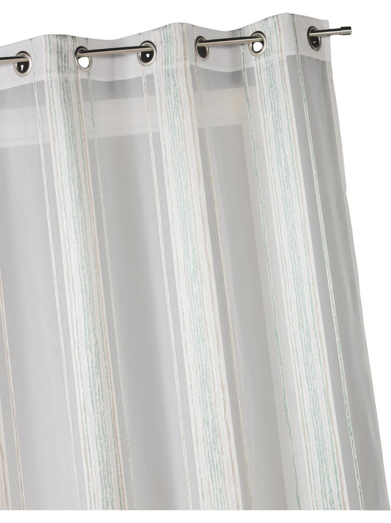 Tenda trasparente jacquard a sottili righe verticali Blu azzurro - Kiabi