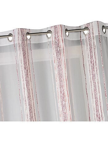 Tenda trasparente jacquard a sottili righe verticali