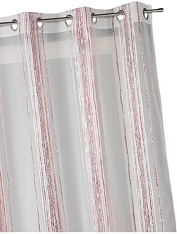 Tenda trasparente jacquard a sottili righe verticali