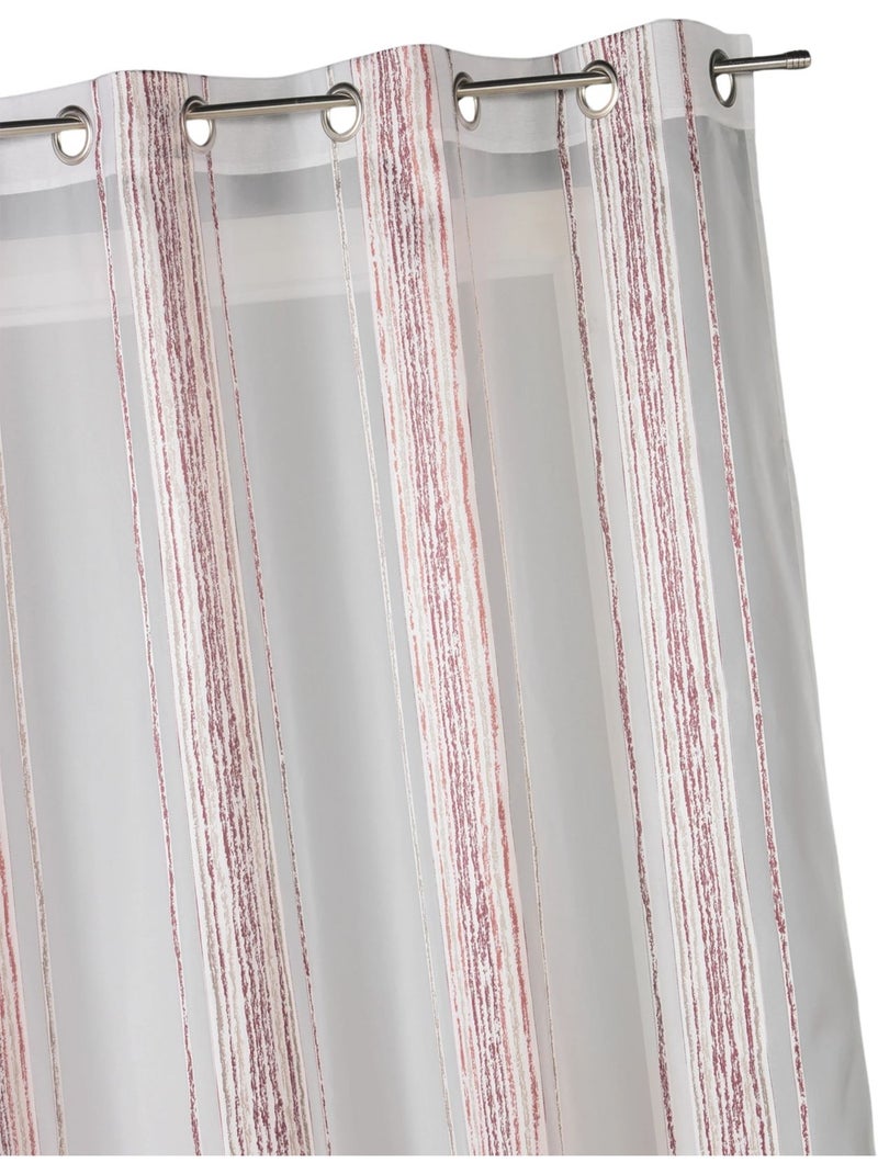 Tenda trasparente jacquard a sottili righe verticali Bordeaux - Kiabi