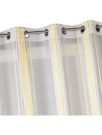 Tenda trasparente jacquard a sottili righe verticali