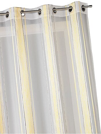 Tenda trasparente jacquard a sottili righe verticali