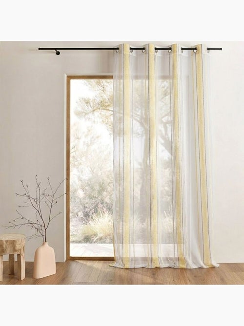Tenda trasparente jacquard a sottili righe verticali - Kiabi