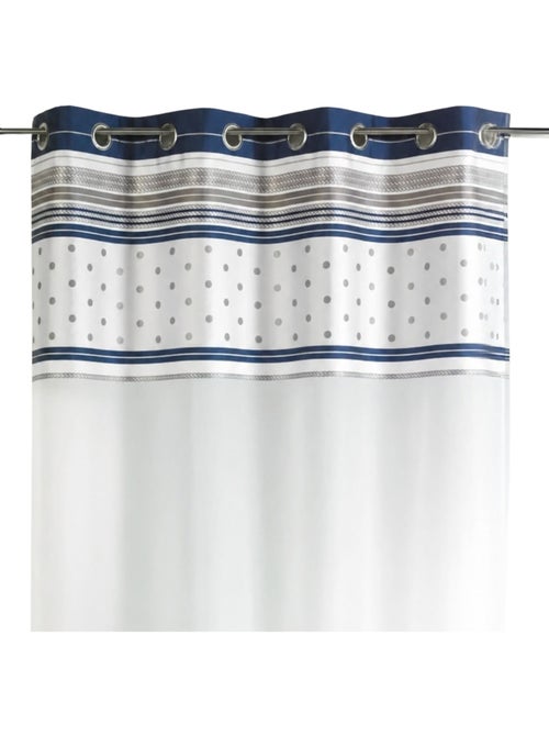 Tenda trasparente jacquard con bordatura a righe orizzontali - Kiabi