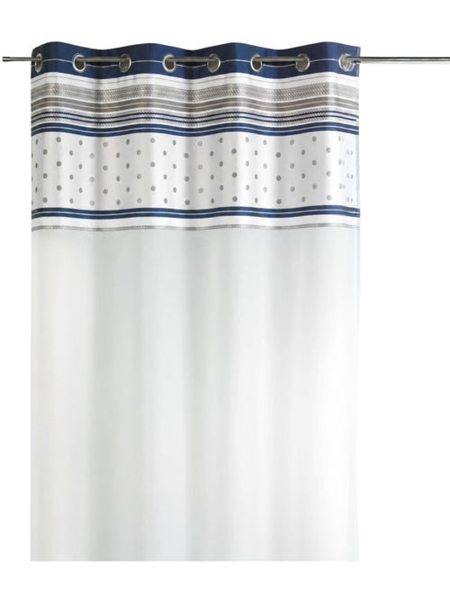 Tenda trasparente jacquard con bordatura a righe orizzontali - Kiabi