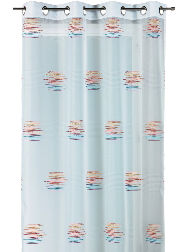 Tenda trasparente jacquard con motivi grafici Arancione - Kiabi
