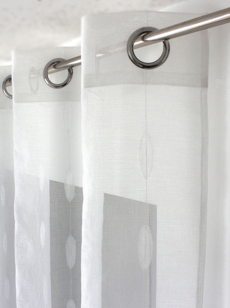 Tenda trasparente jacquard con pois ovali e occhielli Bianco - Kiabi
