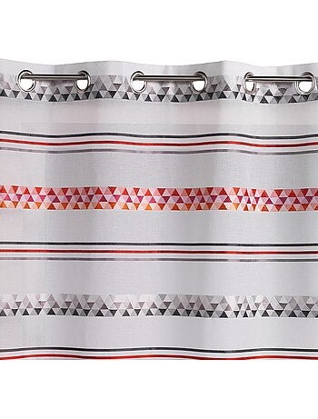 Tenda trasparente jacquard con righe geometriche