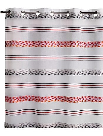Tenda trasparente jacquard con righe geometriche