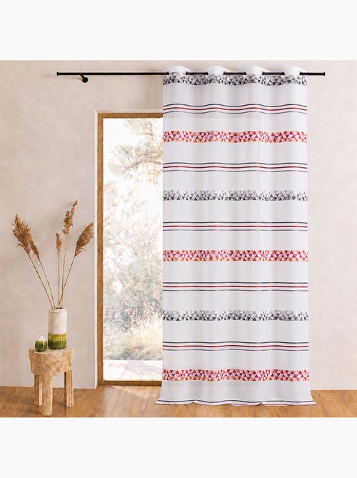 Tenda trasparente jacquard con righe geometriche - Kiabi Tenda trasparente jacquard con righe geometriche - Kiabi