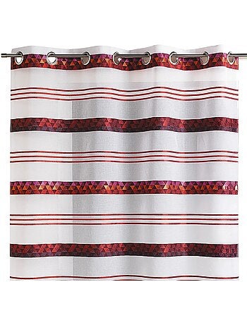 Tenda trasparente jacquard con righe geometriche