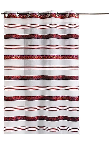 Tenda trasparente jacquard con righe geometriche