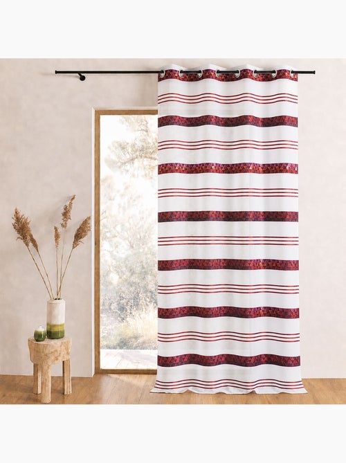 Tenda trasparente jacquard con righe geometriche - Kiabi Tenda trasparente jacquard con righe geometriche - Kiabi