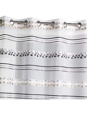 Tenda trasparente jacquard con righe geometriche
