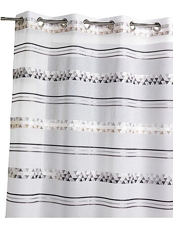 Tenda trasparente jacquard con righe geometriche