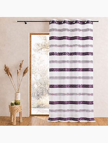 Tenda trasparente jacquard con righe geometriche