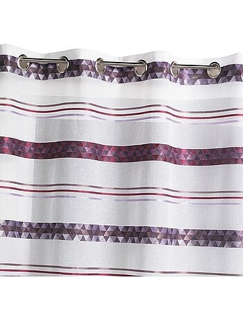 Tenda trasparente jacquard con righe geometriche