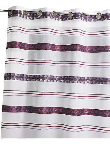 Tenda trasparente jacquard con righe geometriche