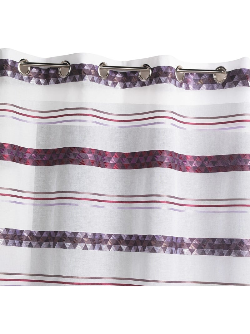 Tenda trasparente jacquard con righe geometriche Lilla chiaro - Kiabi